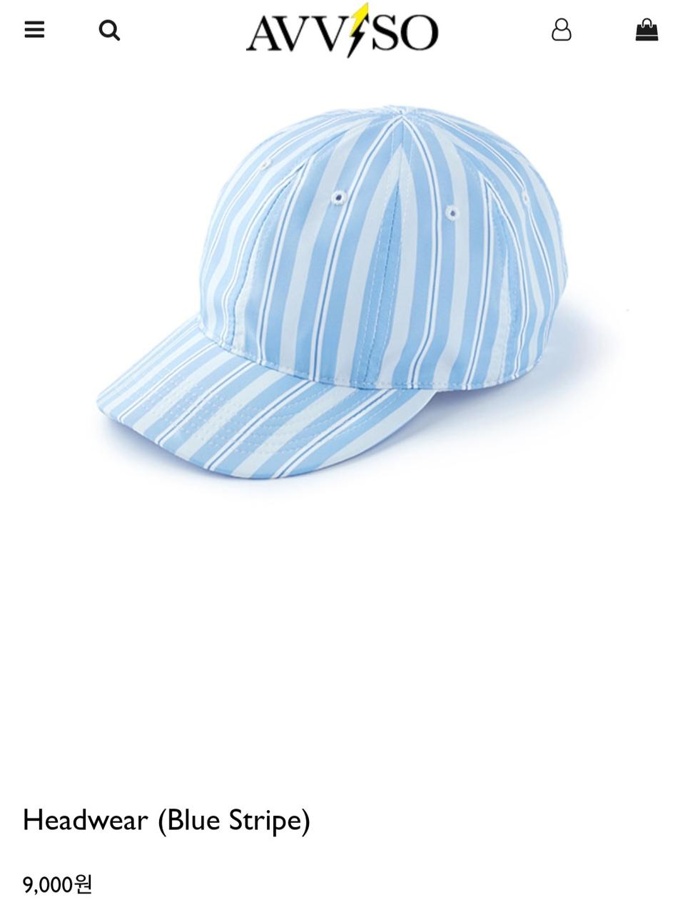 아비쏘 avviso  모자 블루 스트라이프