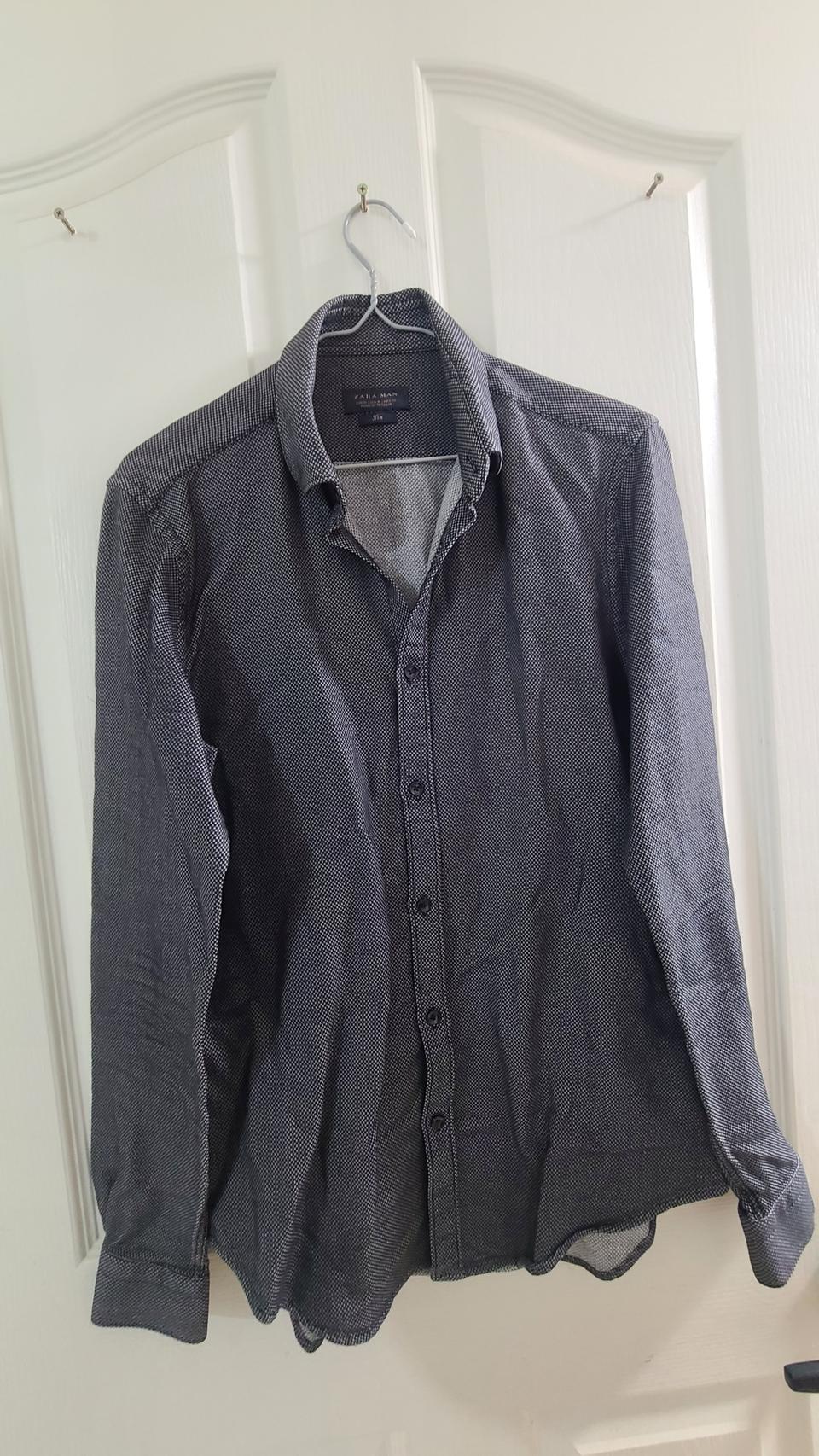 자라 셔츠 자라맨 셔츠 와이셔츠 잔체크무늬셔츠