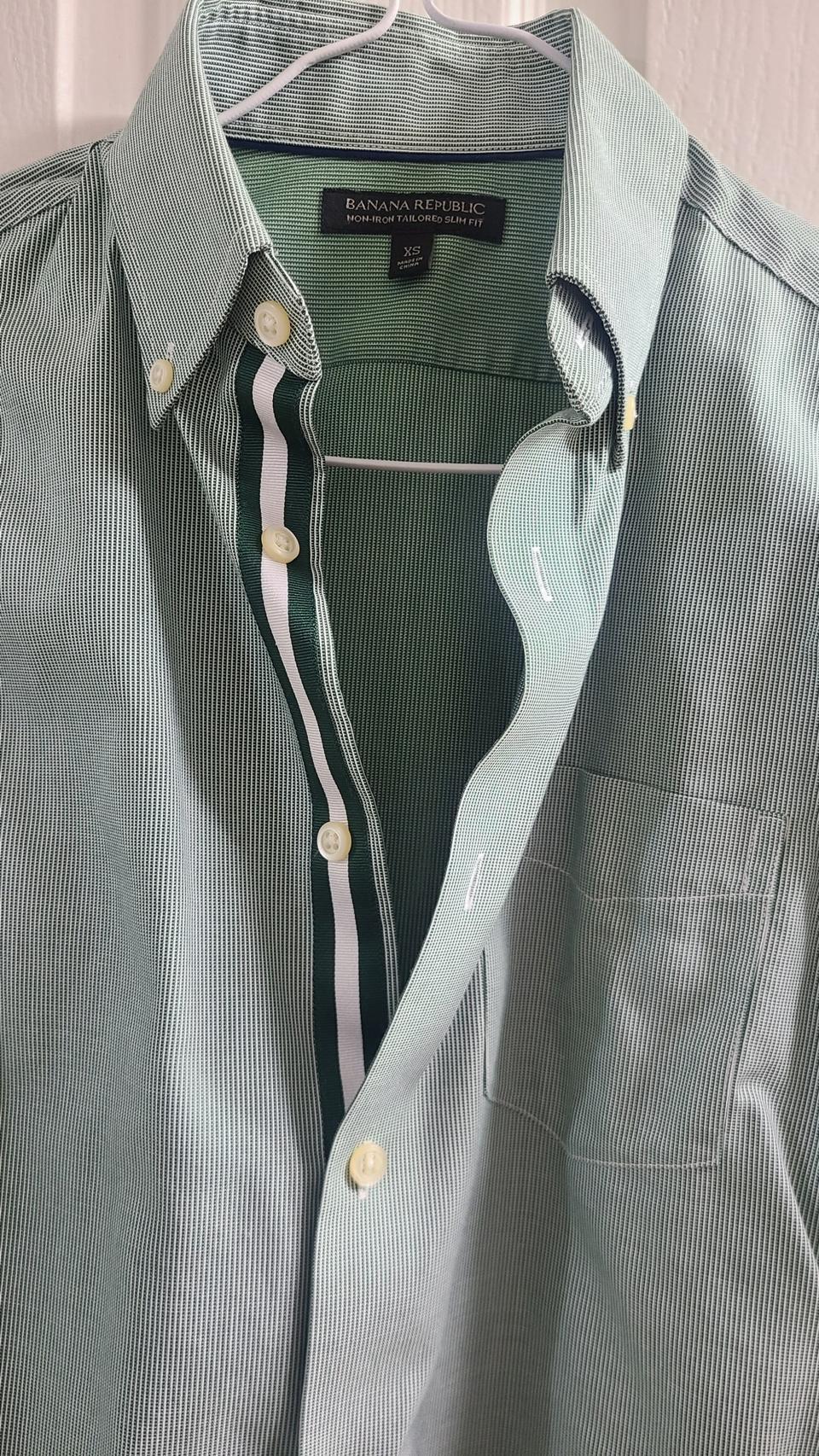 바나나리퍼블릭 그린 체크 셔츠 와이셔츠 남자 남성 남방 명품 정품 셔츠