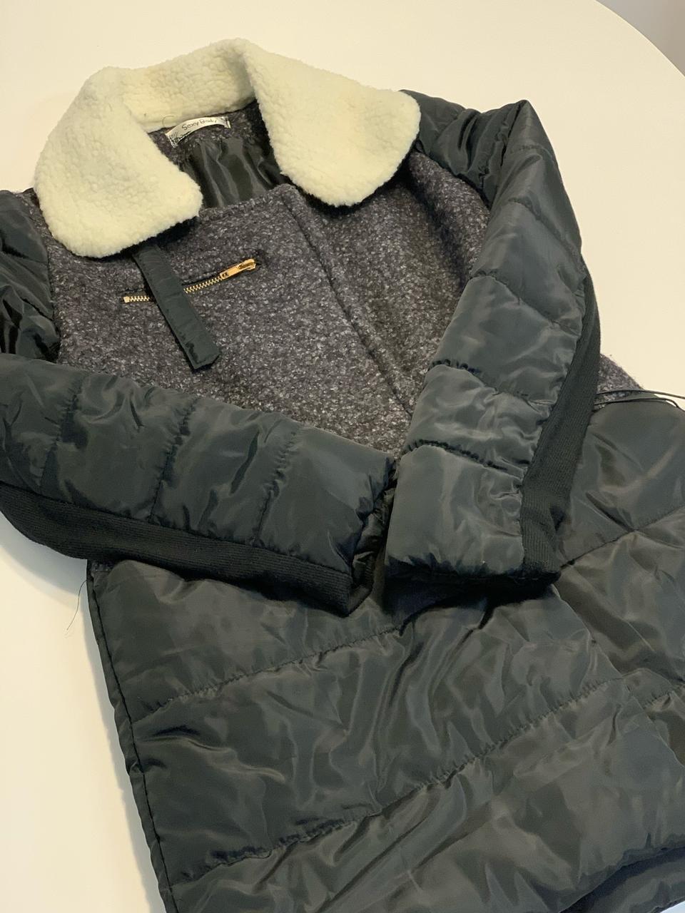 여성 미디 배색 패딩