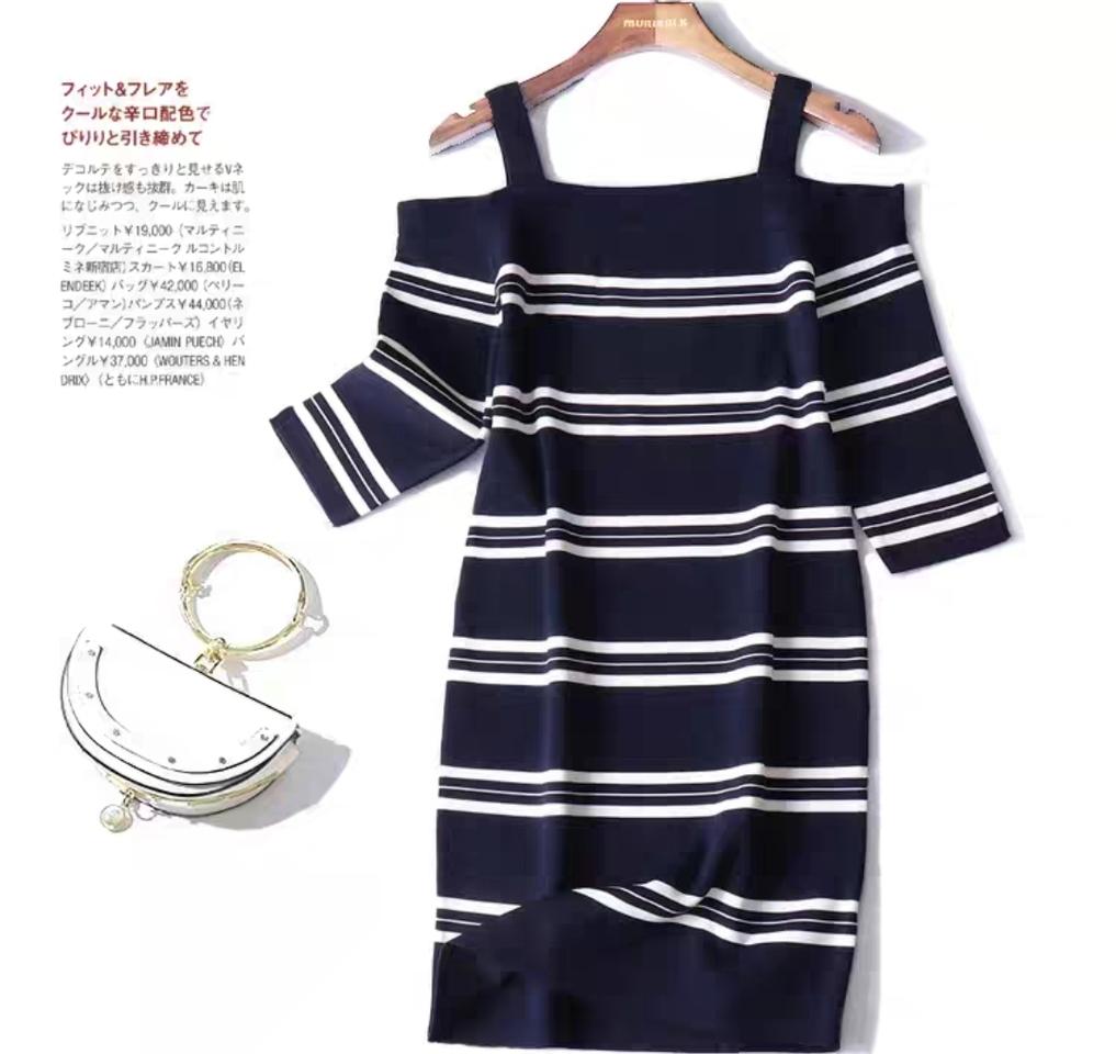 고급 스트라이프 원피스(66)