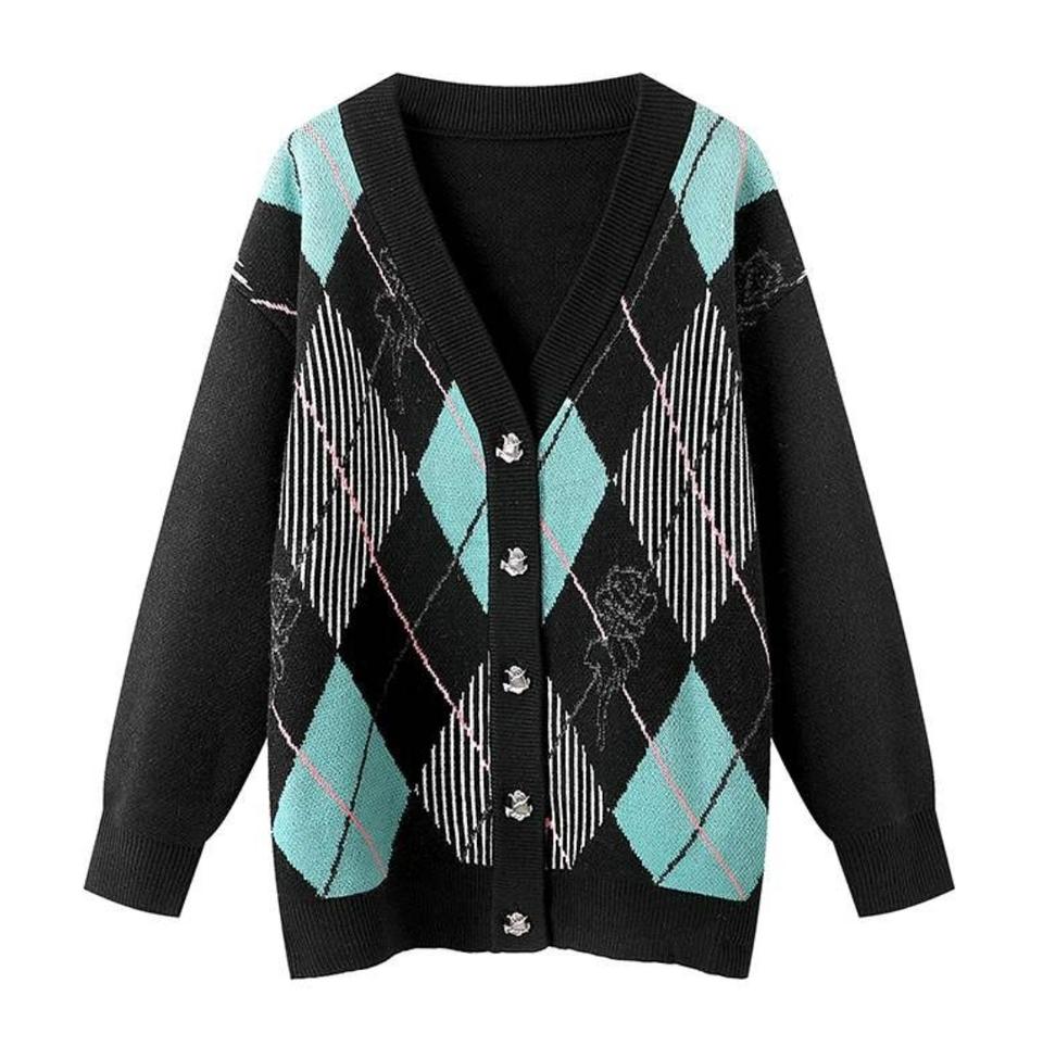 로즈버튼 가디건(프리사이즈)