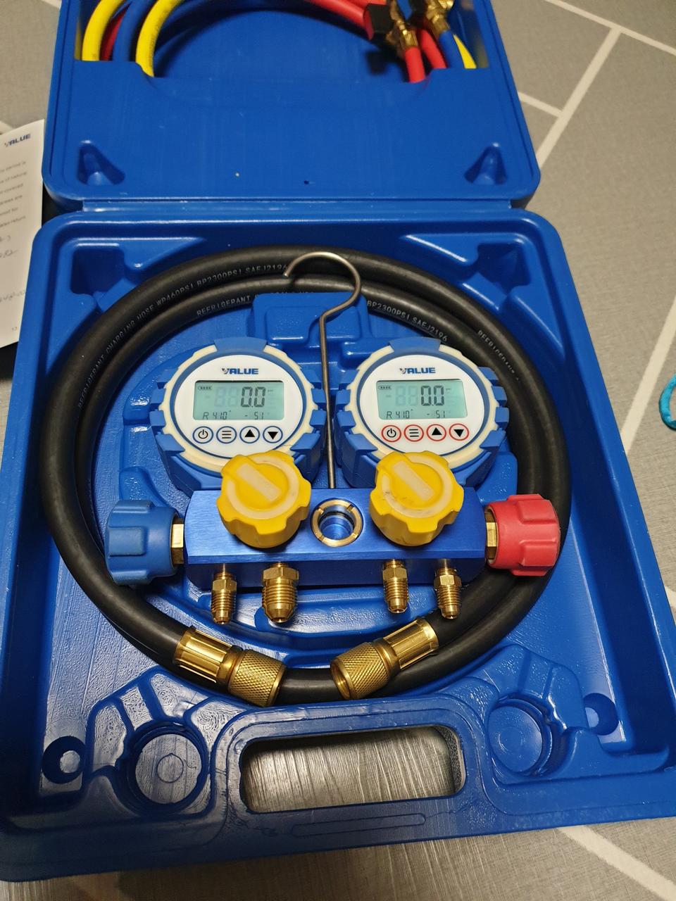 냉동기/에어컨/밸류 4벨브 디지털 매니폴드게이지 VDG-4-S1