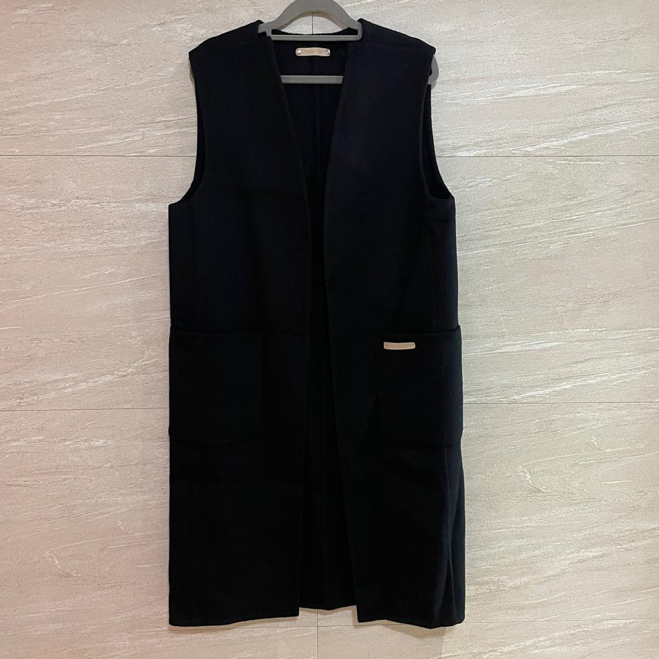 울 90 롱 베스트 조끼 코트