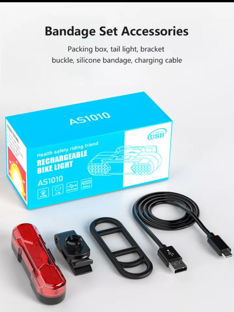 미개봉 USB충전식 자전거 5LED 4모드 후미등 레드 팝니다