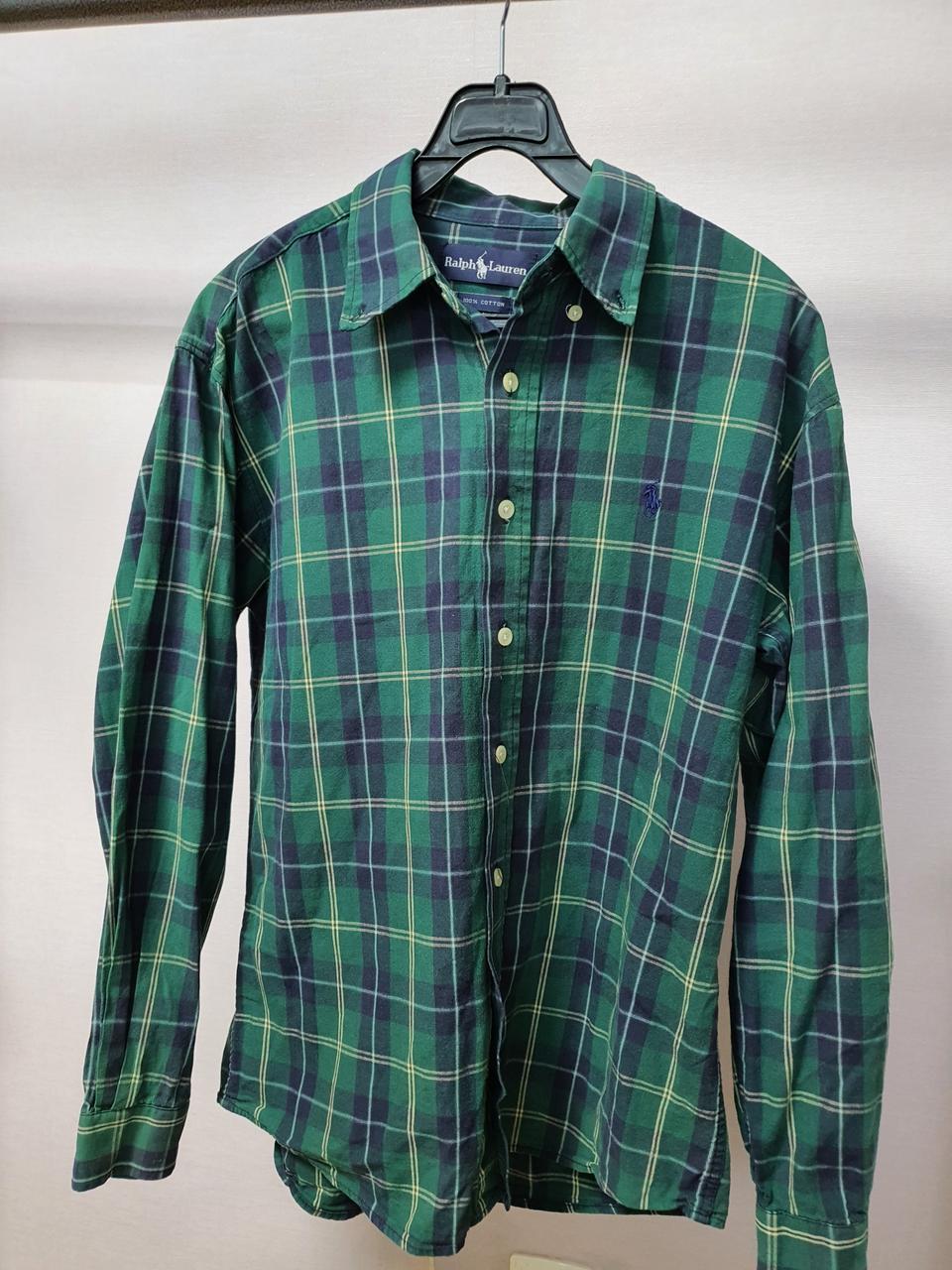 폴로 그린 체크 남방