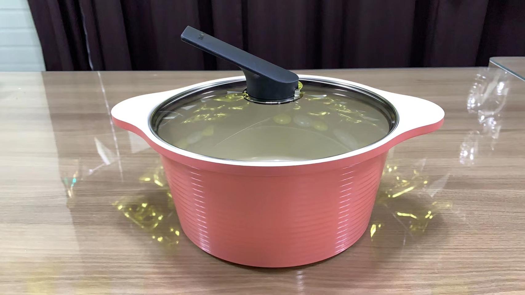 (새상품) 해피콜 핑크 양수냄비 곰솥냄비 24