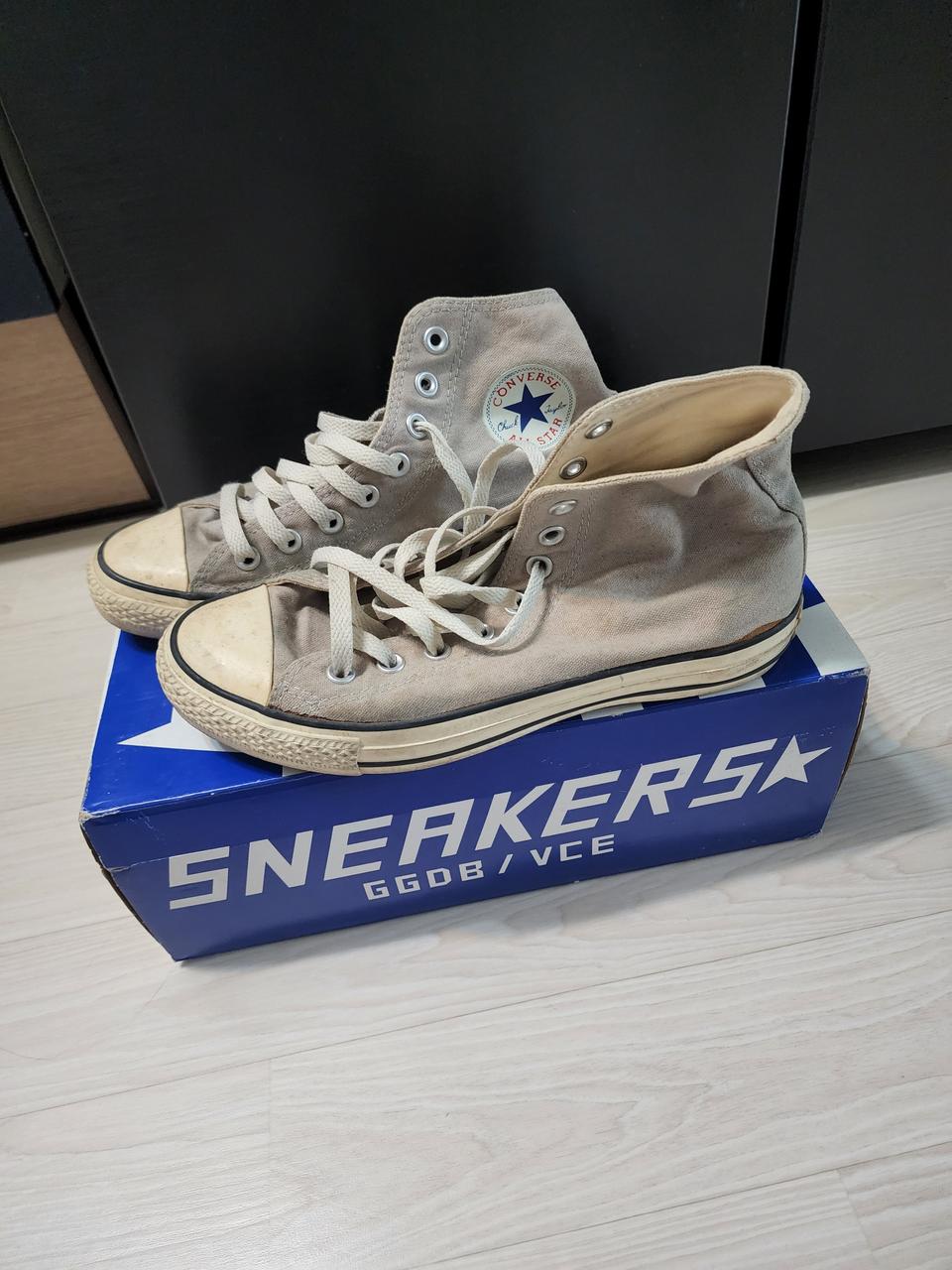 올스타 컨버스 오리지널 255사이즈 회색(빈티지)팝니다