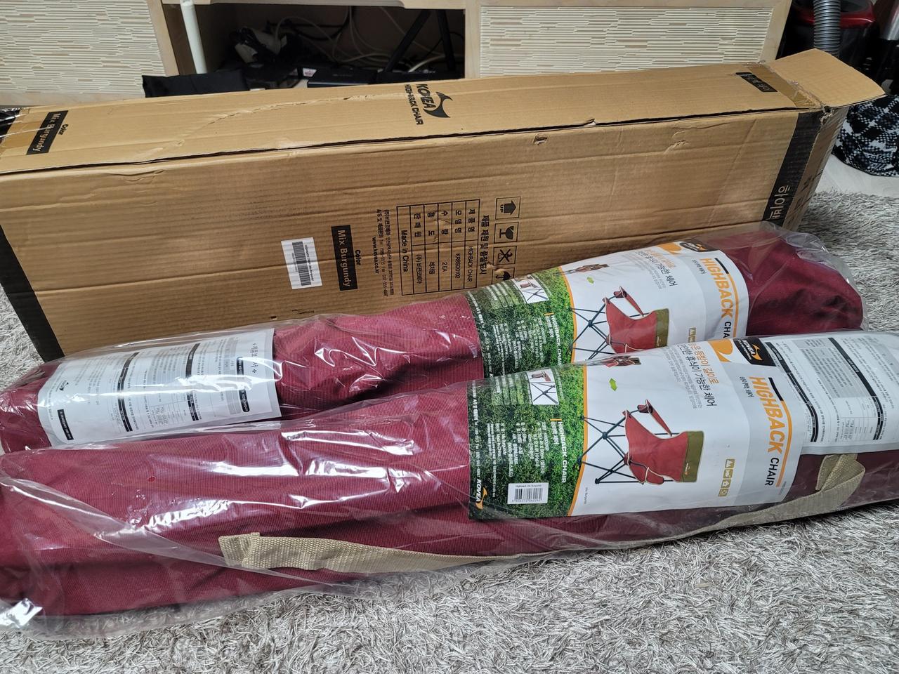 (캠핑용품)코베아 하이백 체어 2개 새제품