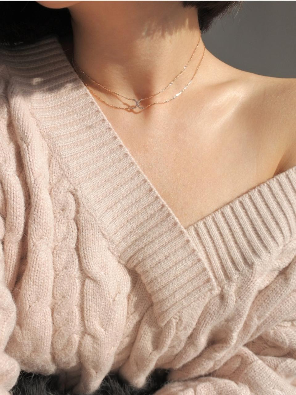 14k화이트골드 목걸이