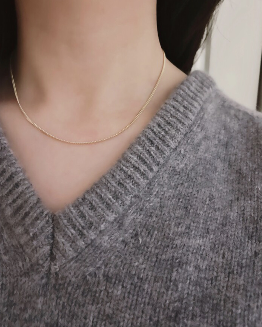 1돈 두께 14k 목걸이 커브체인 초커목걸이