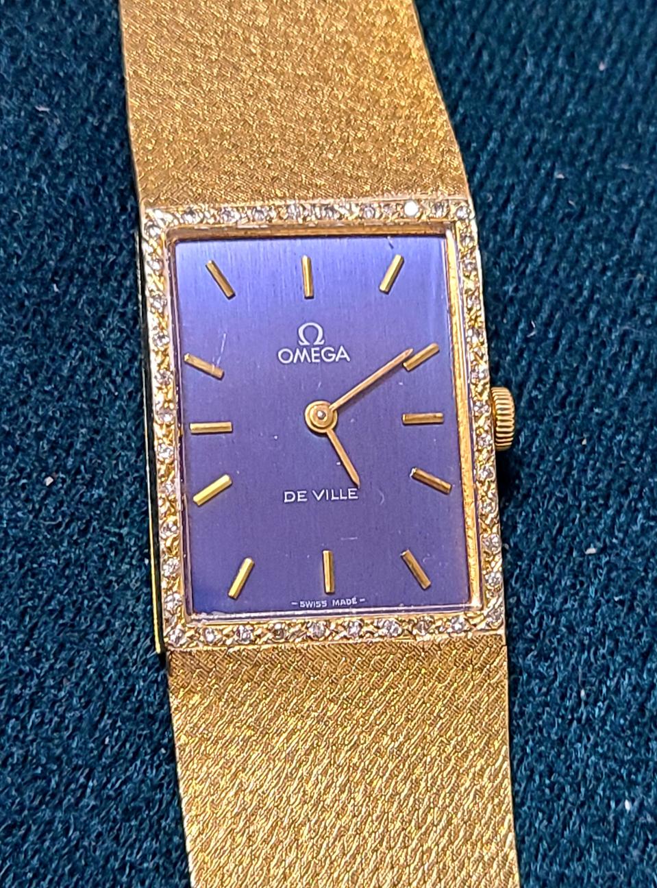 오메가 드빌 다이아베젤 금통 수동시계