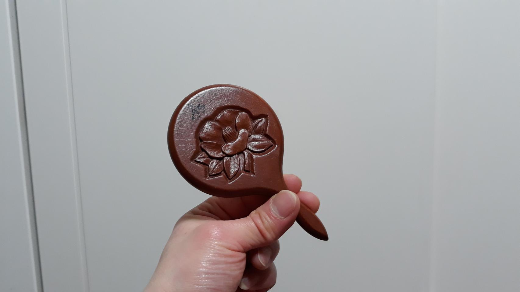 옛날 연인네들 나무 손거울 (빈티지)