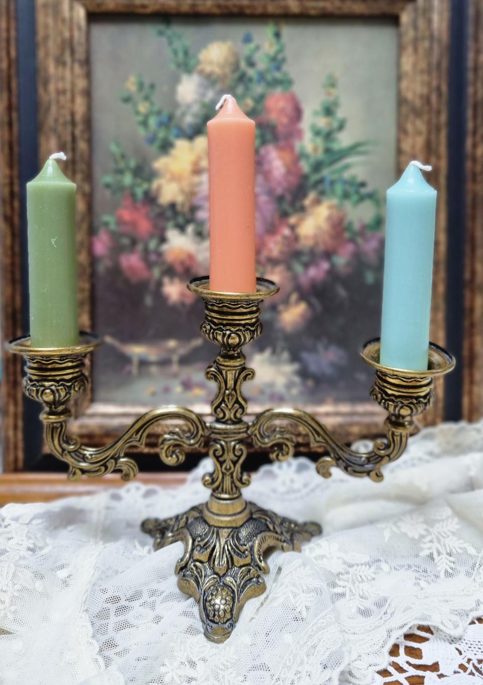빈티지 이태리 브라스 3구 촛대