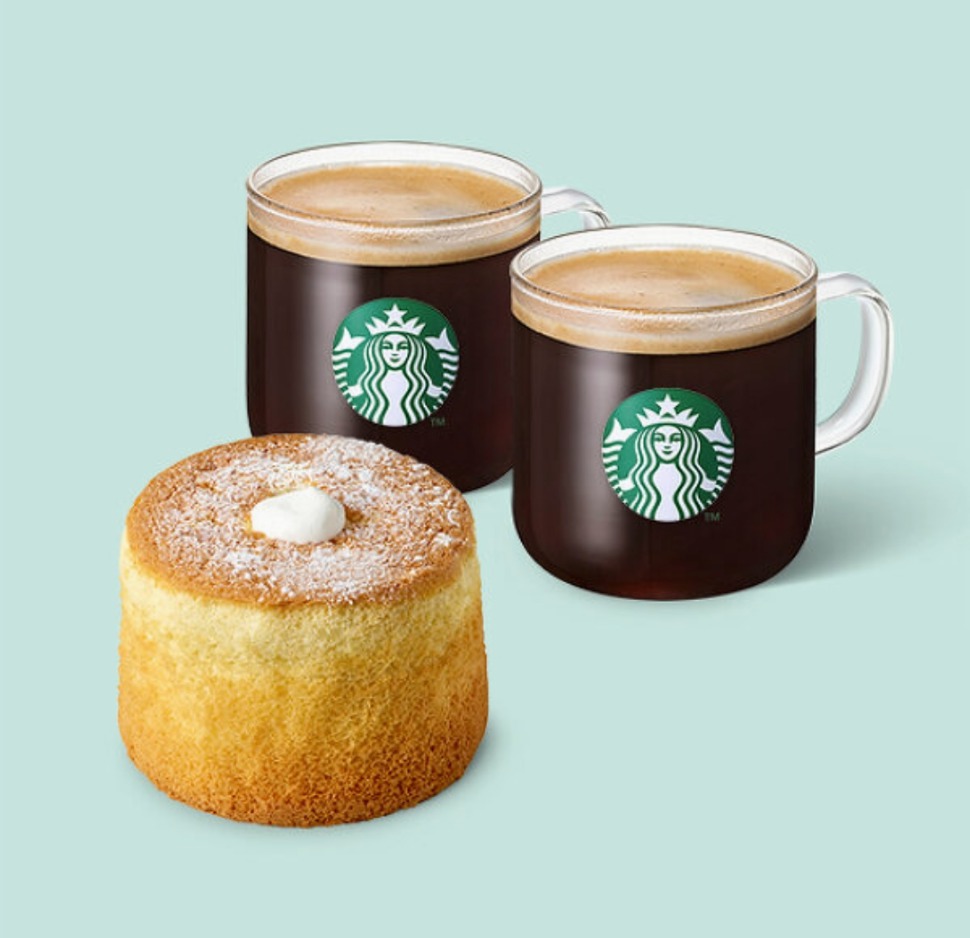 스타벅스 아메리카노2잔+생크림 카스테라 셋트 떨이!