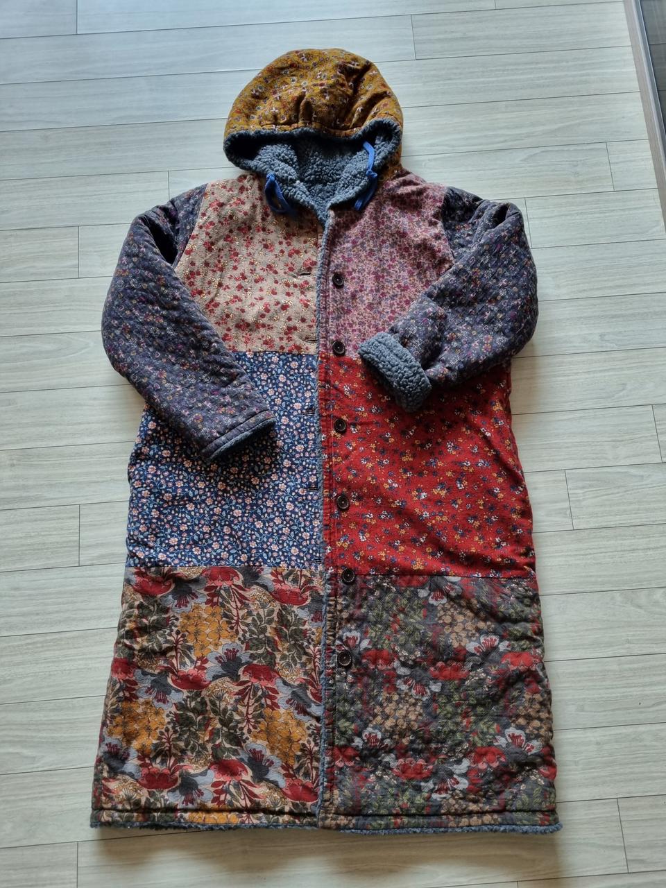 후드 퀼트롱코트