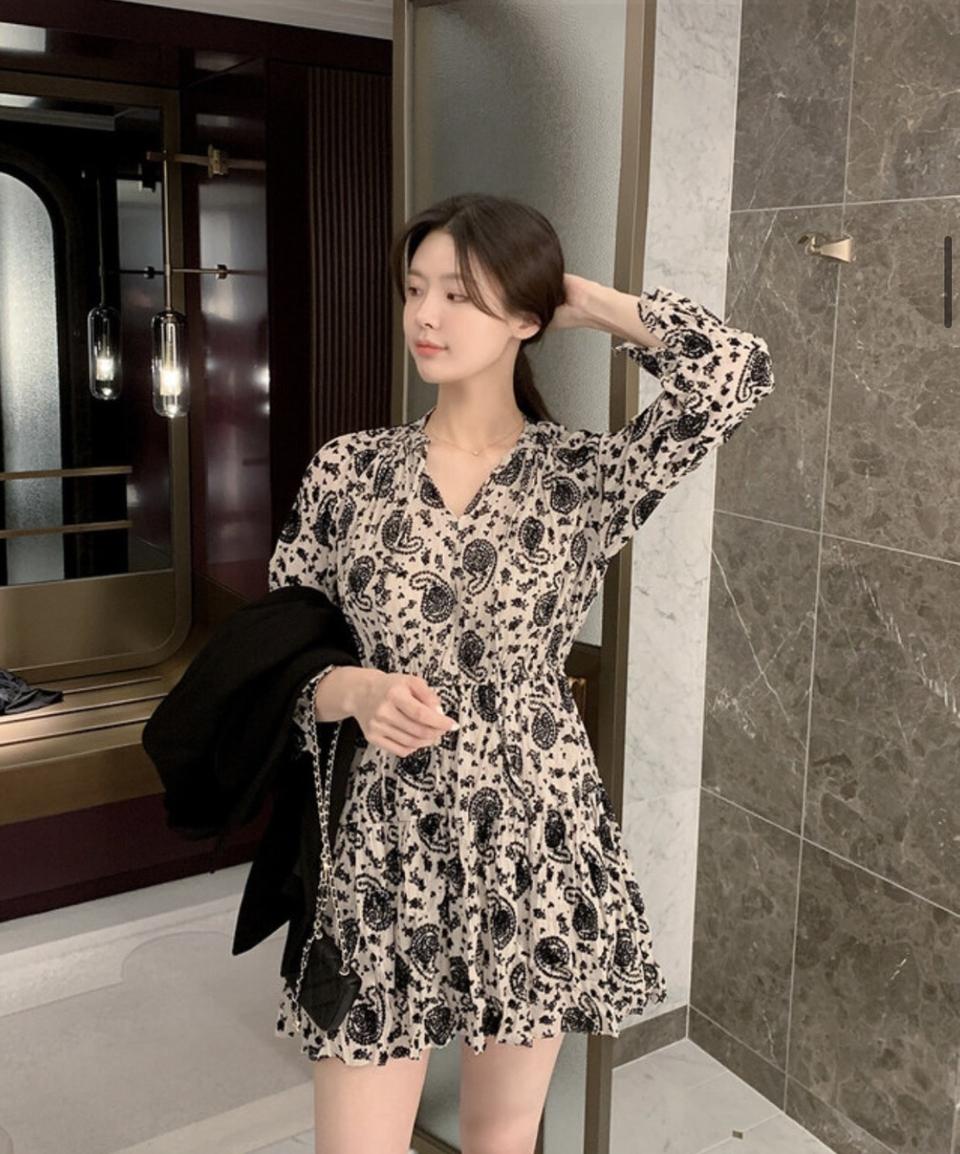 렌느 후로킹 링클 원피스