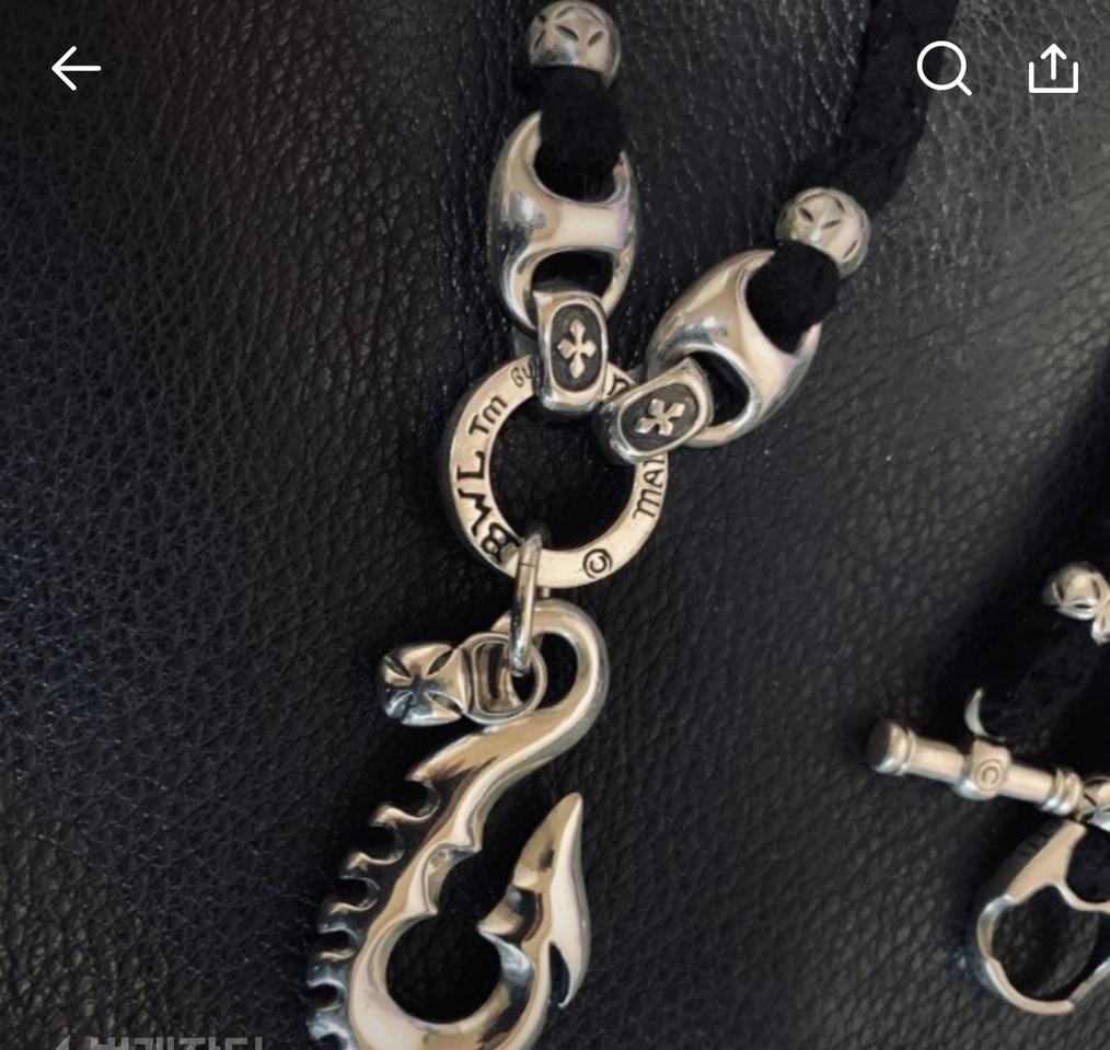 실버 목걸이 낚시바늘 바이크 목걸이