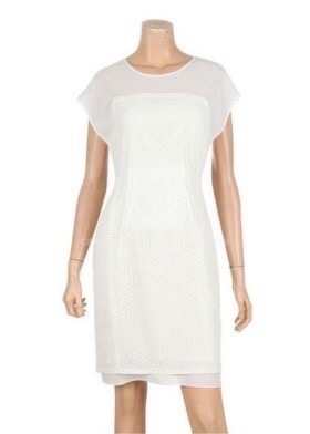 모그MOGG 아이보리 펀칭 레이스 원피스