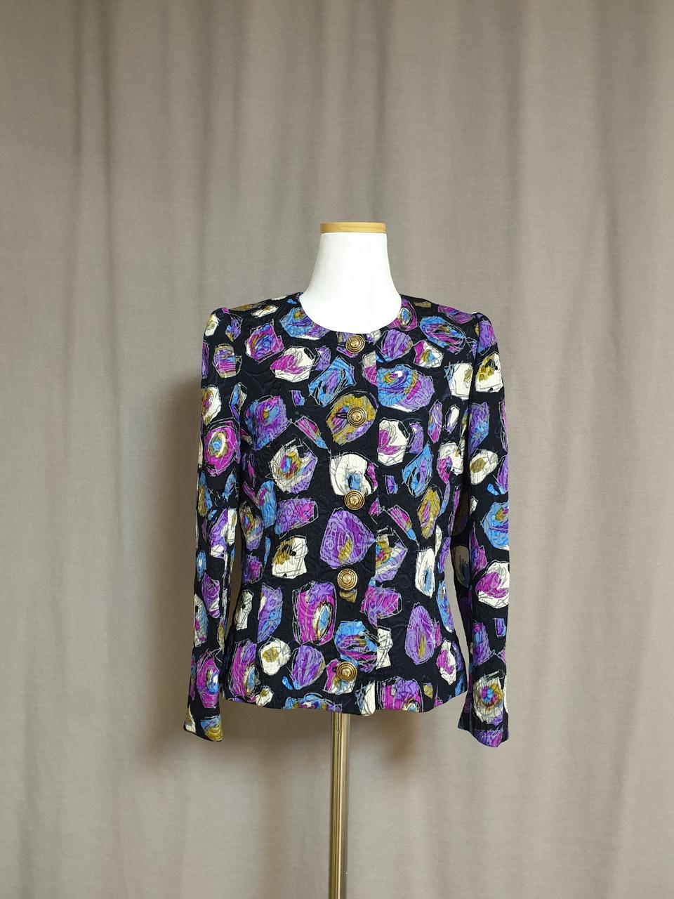 #일본빈티지 유니크 패턴 봄 자켓