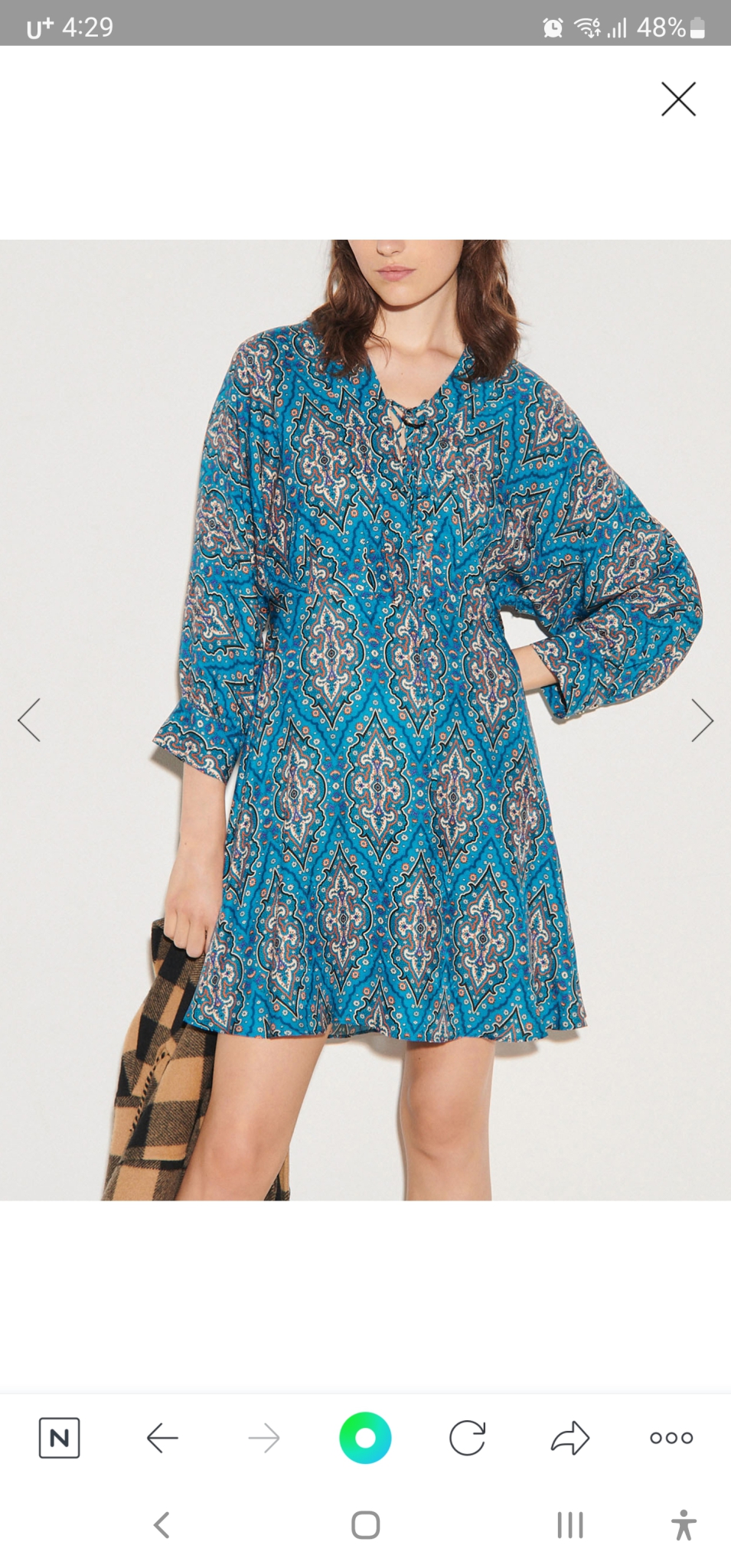 sandro paris 페이즐리 타이넥 미니원피스QNA6058