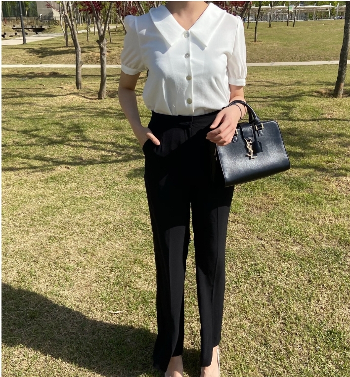 하이웨스트 세미 부츠컷 여성 기본정장바지 와이드 롱 슬랙스 오피스룩