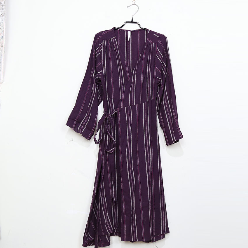 빈티지 스트라이프 퍼플 원피스 (HU1400)