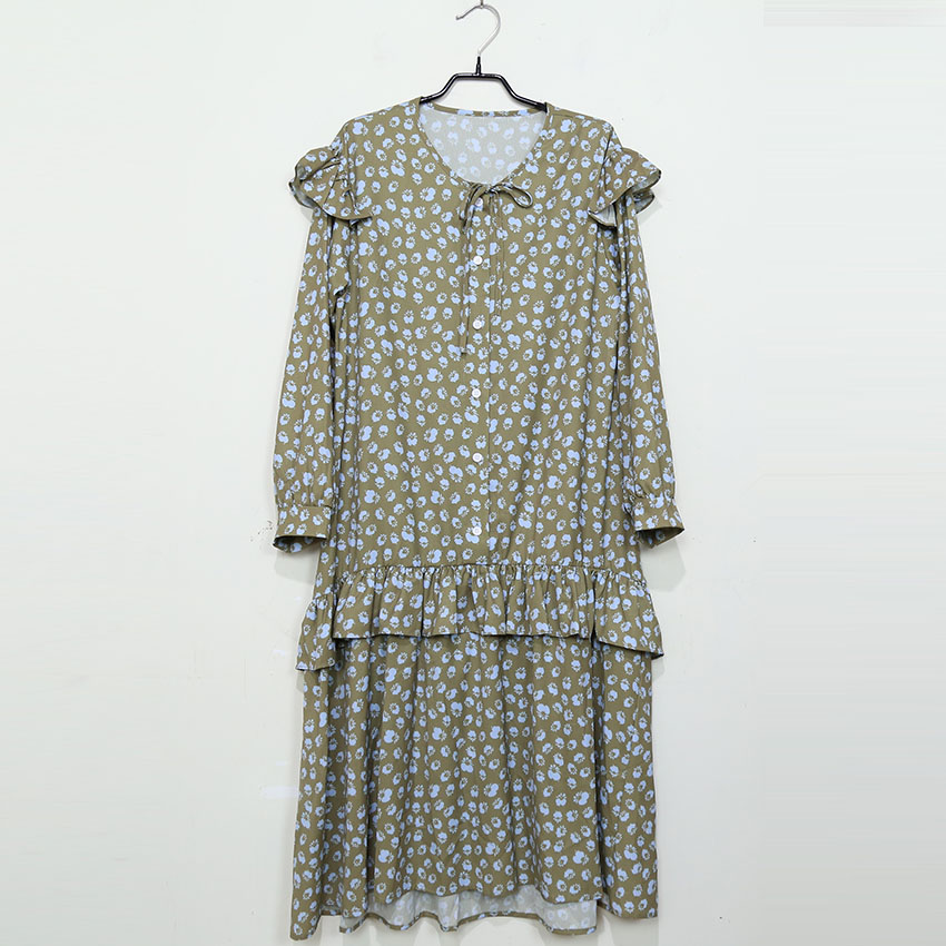 빈티지 플로랄 플리츠 원피스 (HU1406)