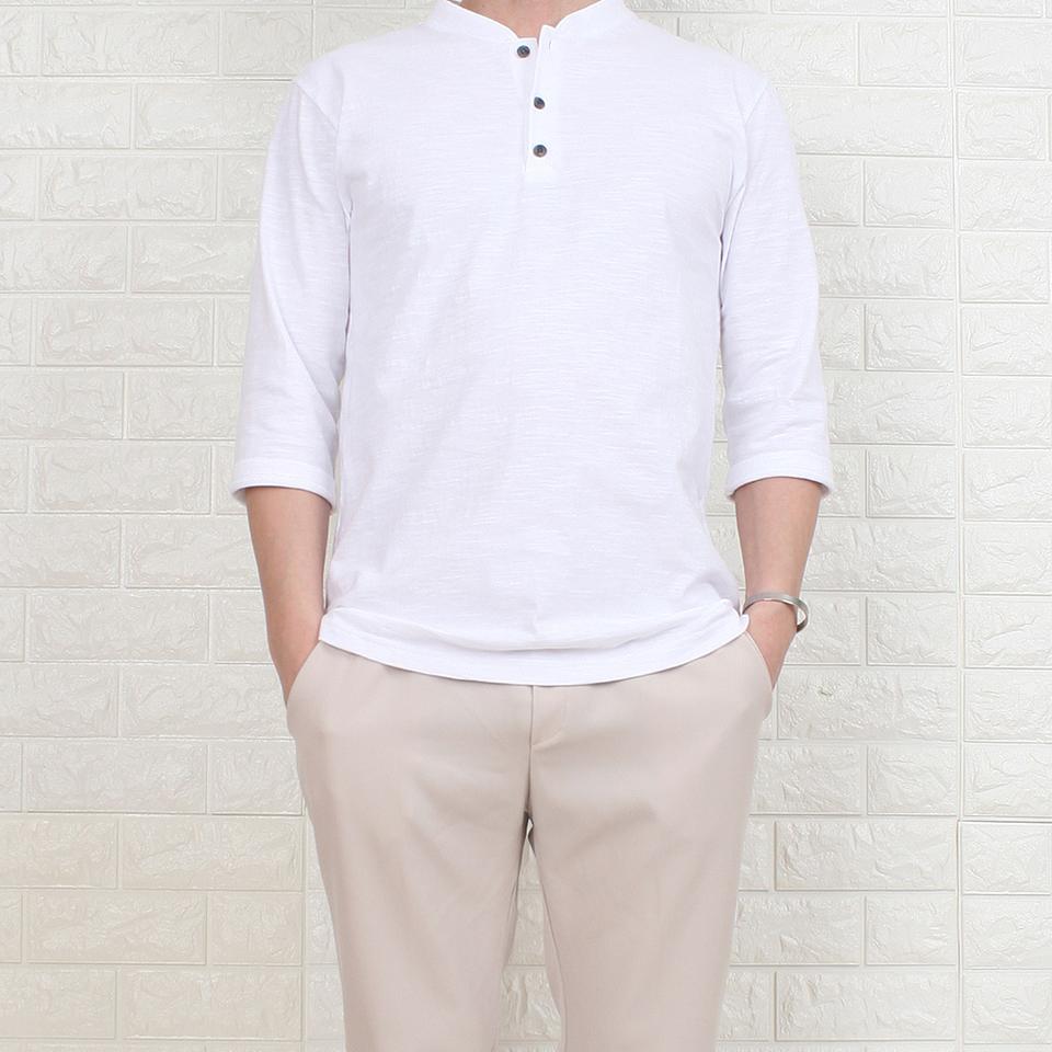 차이나 헨리넥  7부티셔츠