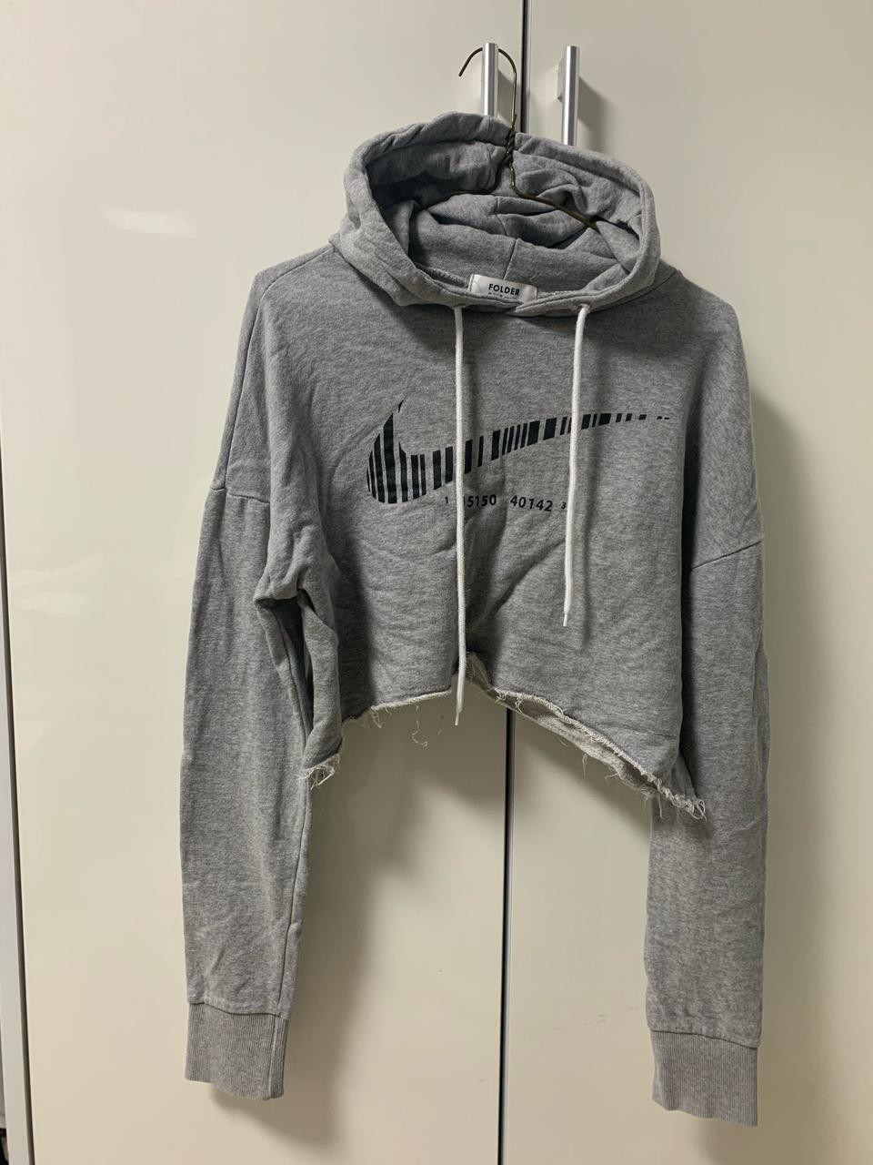 크롭 후드 맨투맨