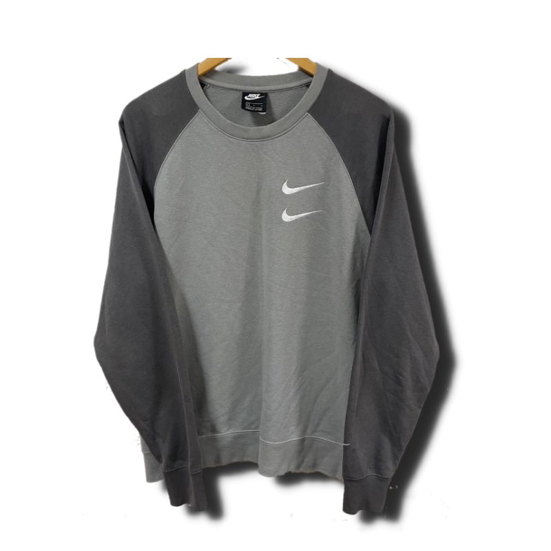 100 NIEK 나이키 더블스우시 맨투맨 그레이 