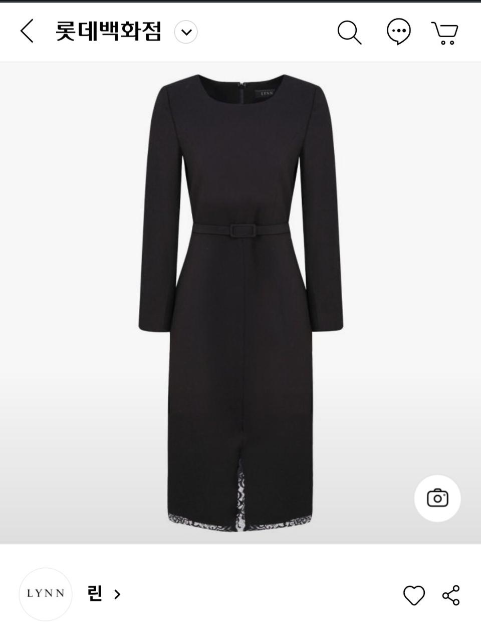 린 Lynn 스퀘어넥 블랙 원피스 55 최저가 미사용