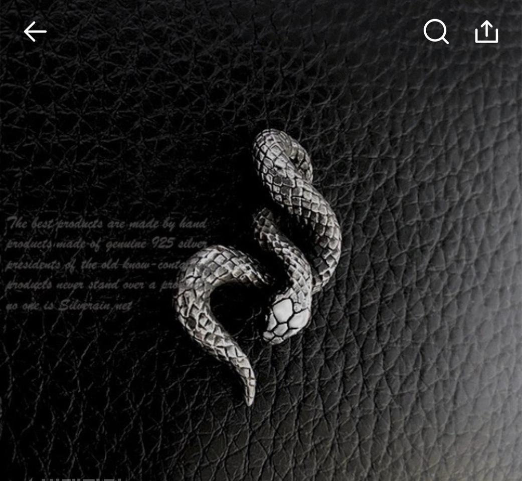 실버 리얼 뱀 목걸이