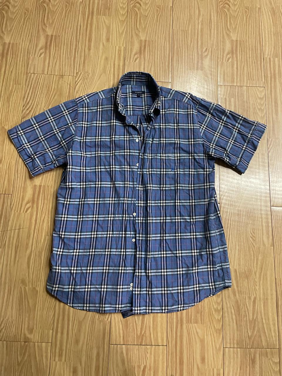 Burberry 버버리 체크 반팔 남방 셔츠 메이드인 프랑스