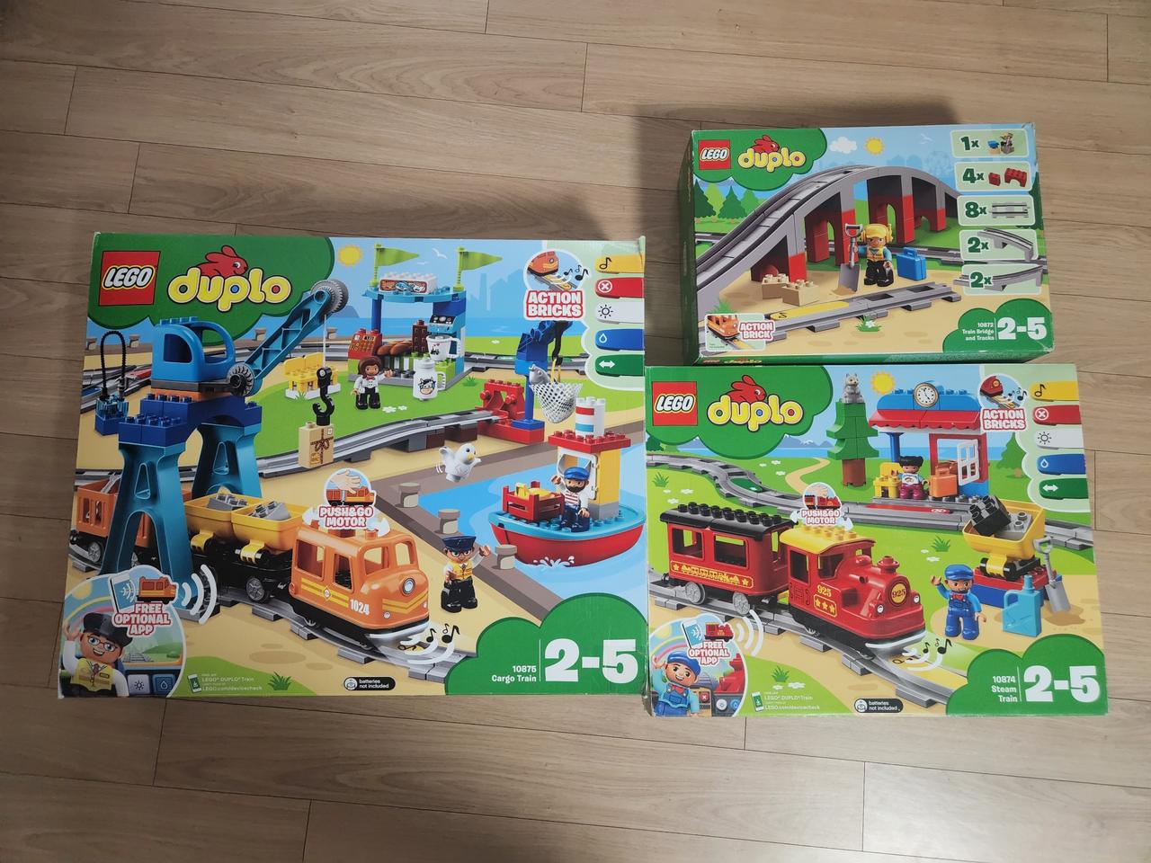 레고 듀플로 증기기관차.화물차.철길과다리