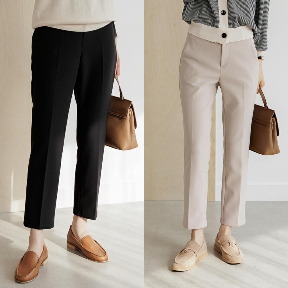 새상품)히든밴딩 슬림일자 슬랙스 S (블랙)