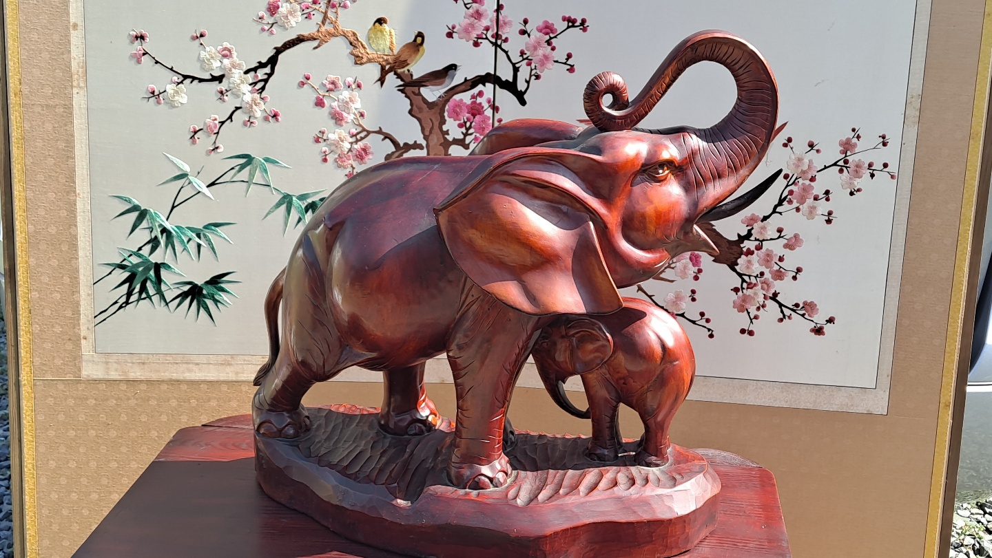 대형 목각 코끼리