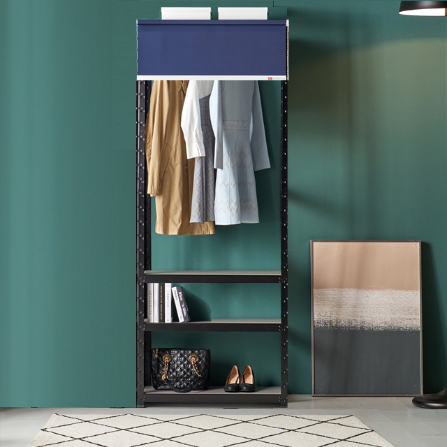 무볼트선반 철제선반 블라인드 1세트+행거1봉 800x400x2100 3단