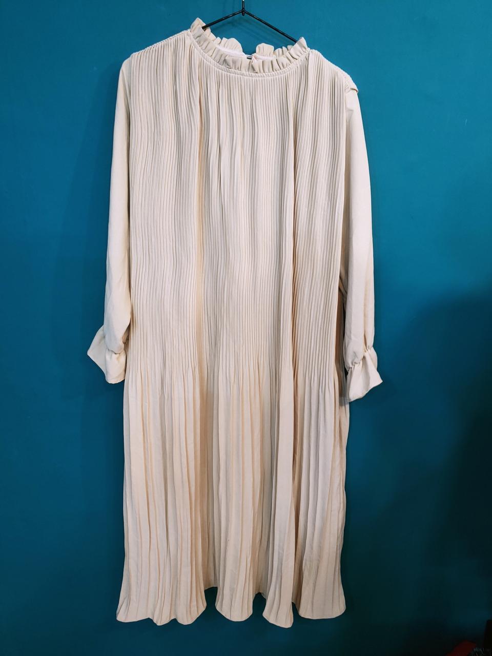 여성 주름 롱 원피스