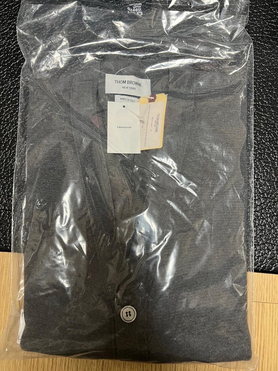 톰브라운 사선완장 밀라노스티치 가디건 네이비 그레이