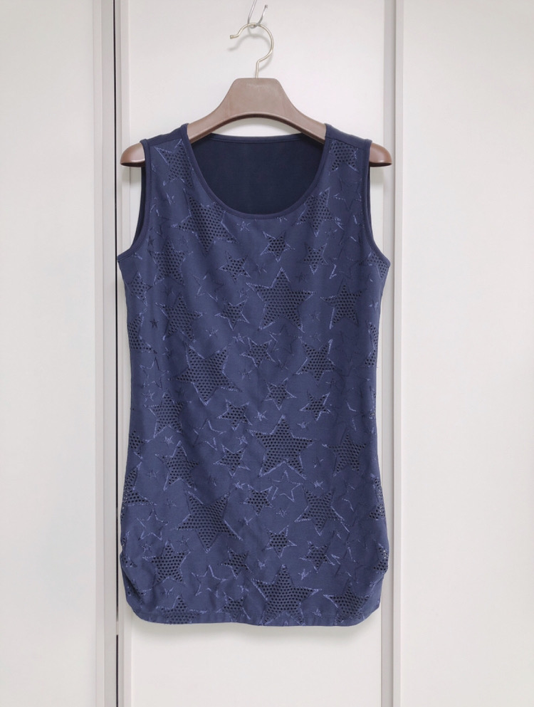 네이비블루 포인트 나시블라우스(55~55반)