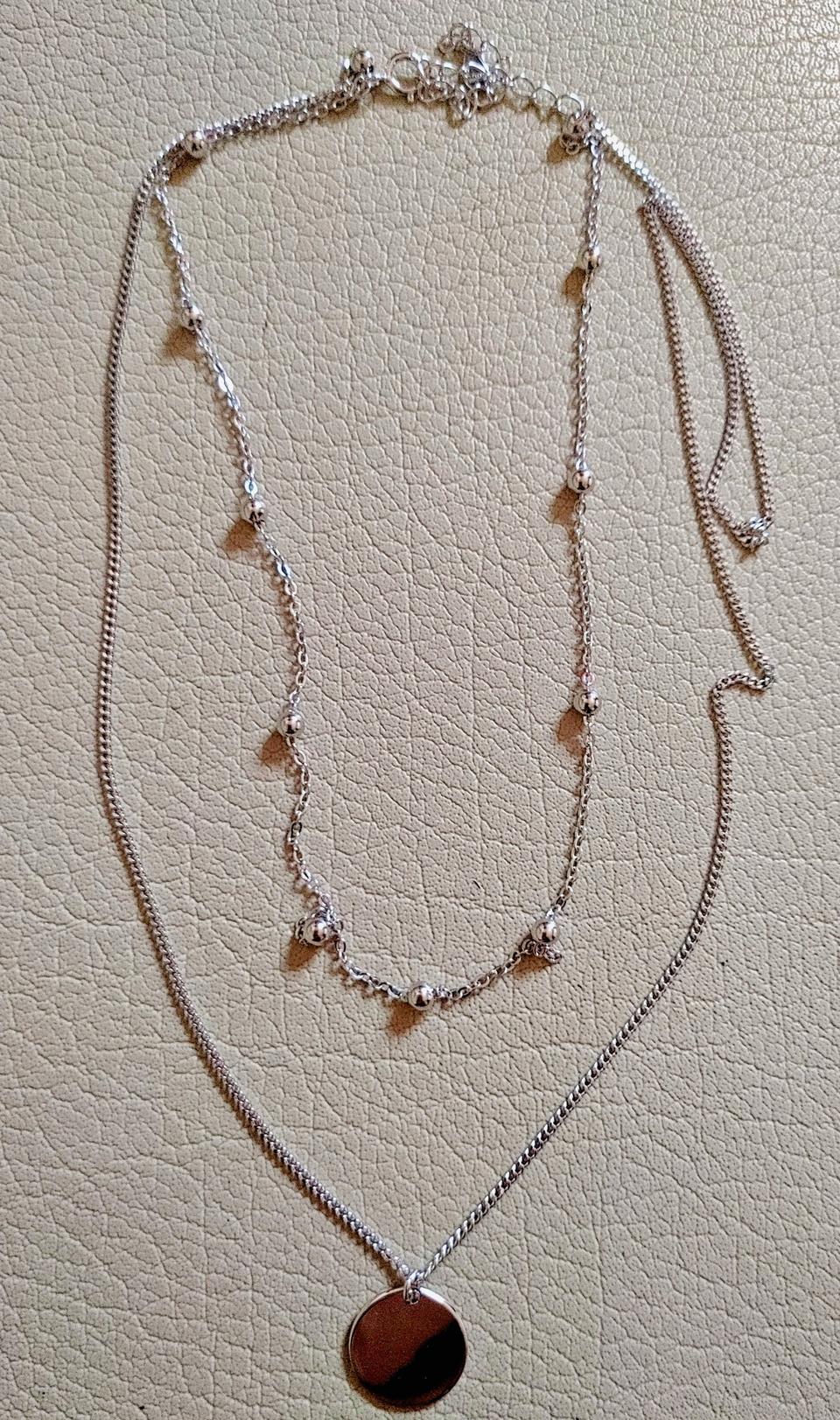 은2중볼줄목걸이47센티