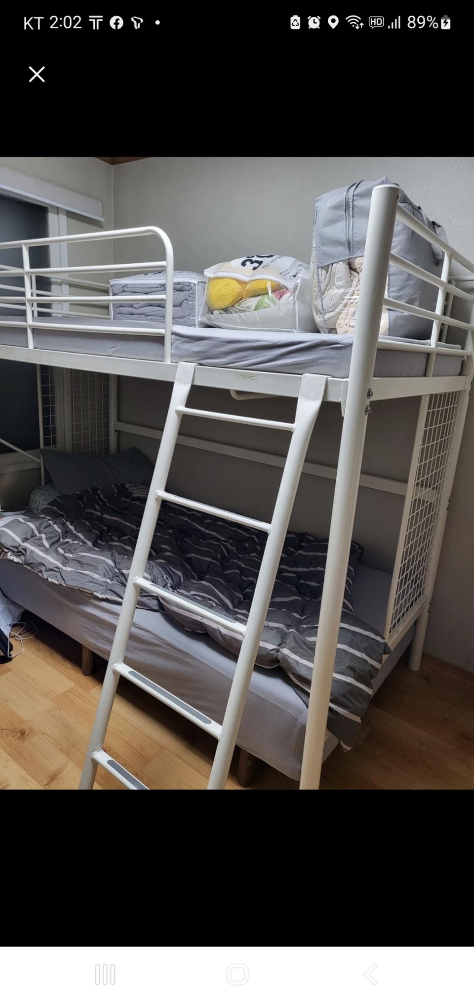 2층 철제 침대 정상  튼튼함