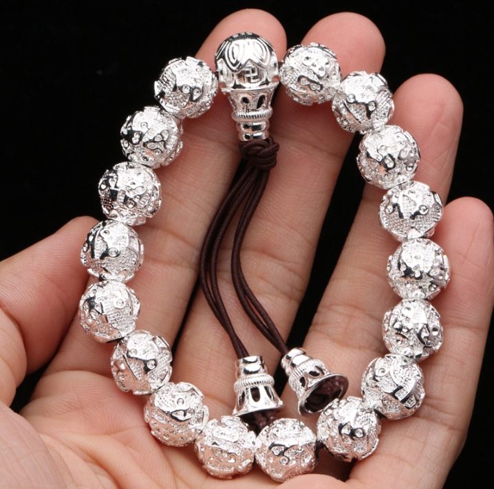 불교염주 팔찌(화이트)