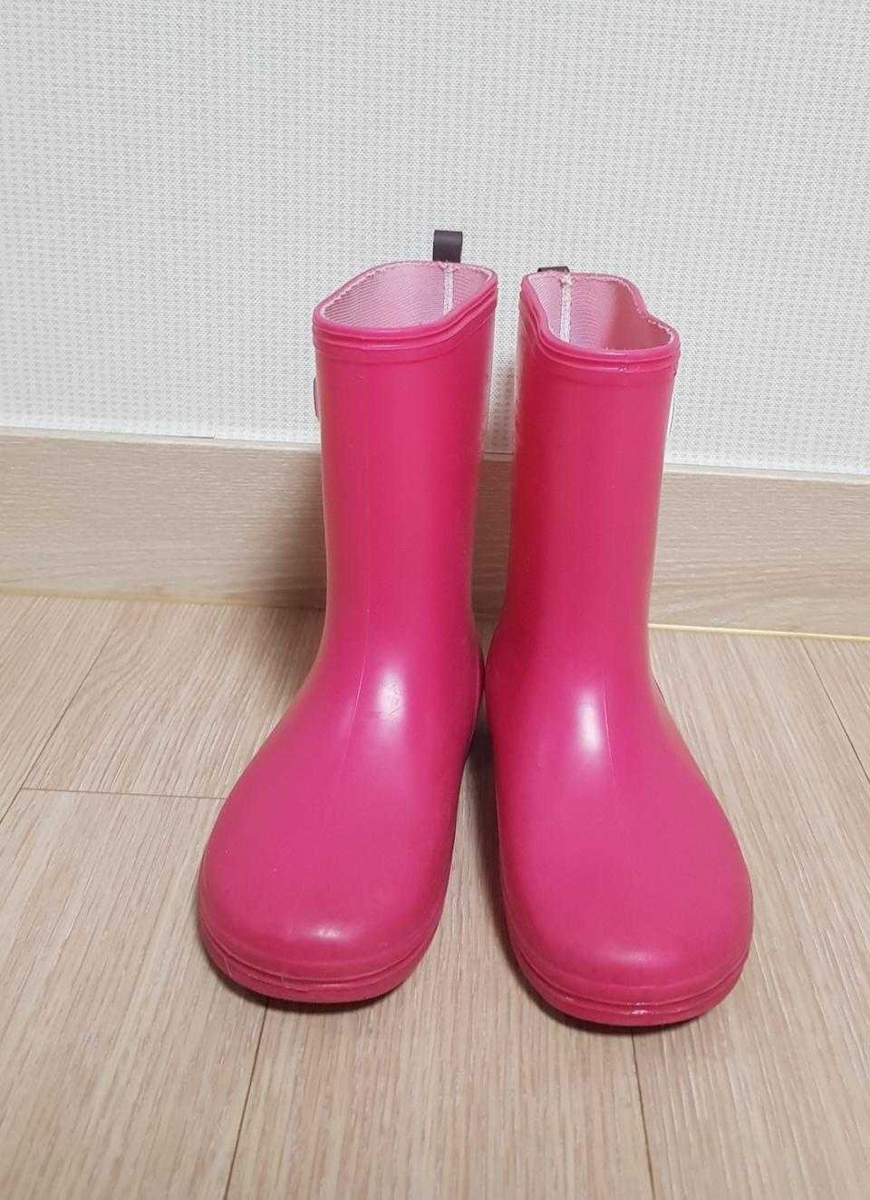  유아 비오는날 비옷에 어울리는 핑크장화 신발 160