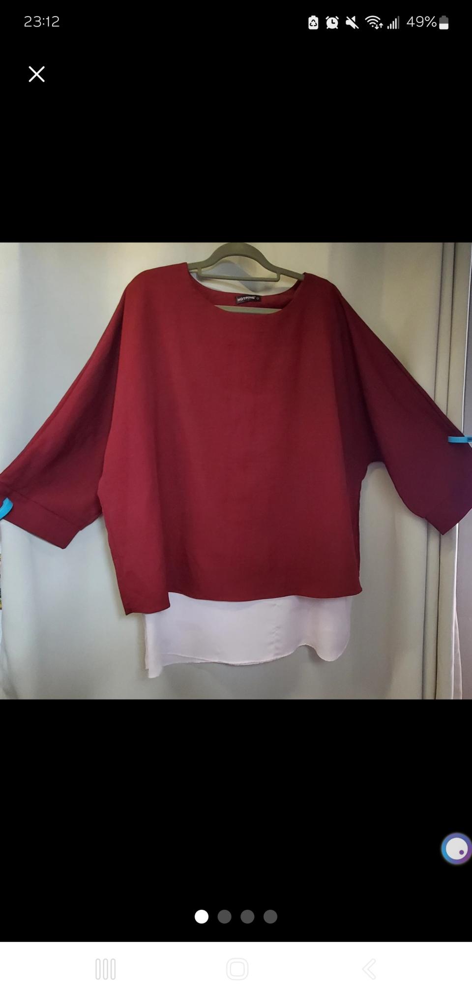 핫핑 3xl 버건디 블라우스