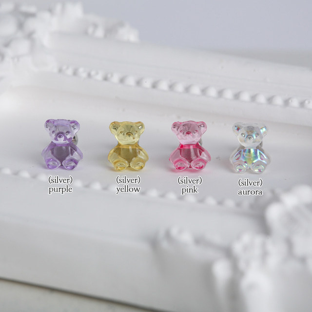 하리보 곰돌이 투명 써지컬스틸 피어싱 낱개