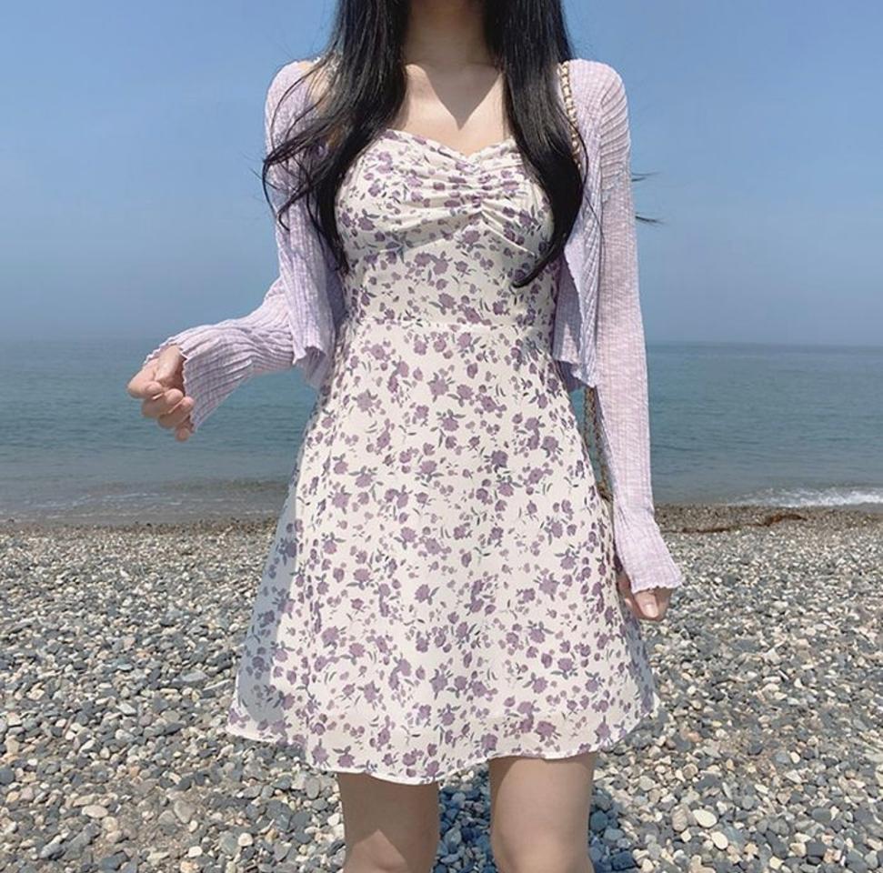 라벤더 플라워 원피스(가디건+원피스 SET)