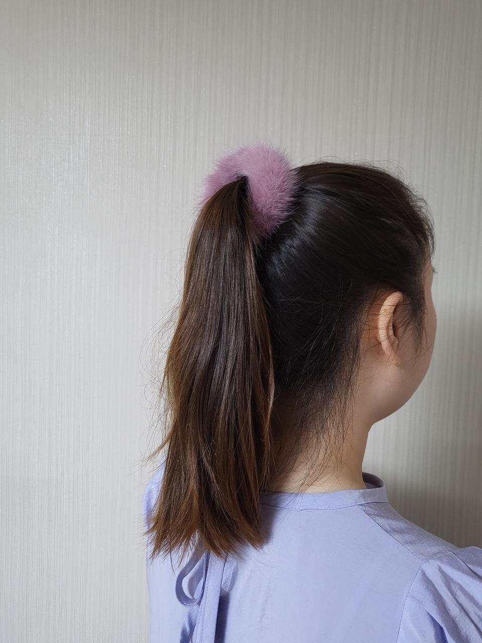 핸드메이드]밍크  헤어 곱창고무줄