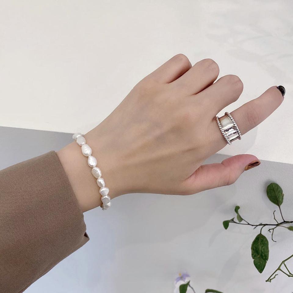담수 진주 써지컬 스틸 팔찌(새상품)